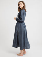Anya Dress in Navy Washed Silk
