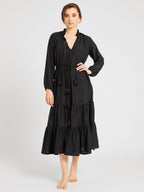 Astrid Dress in Black Silk