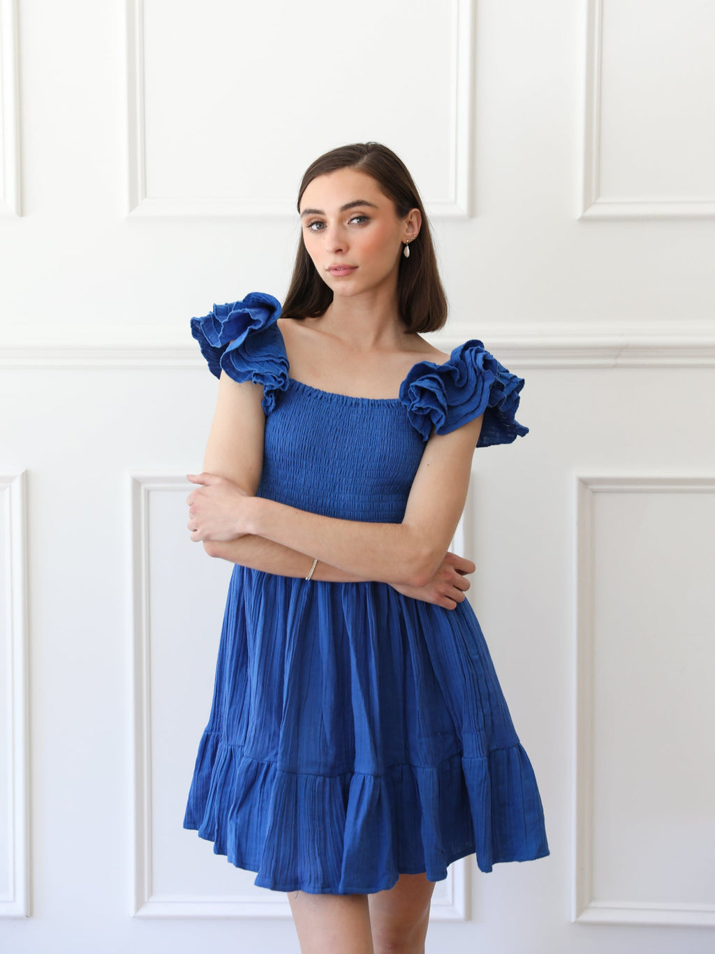 Dress in Azur Double Gauze