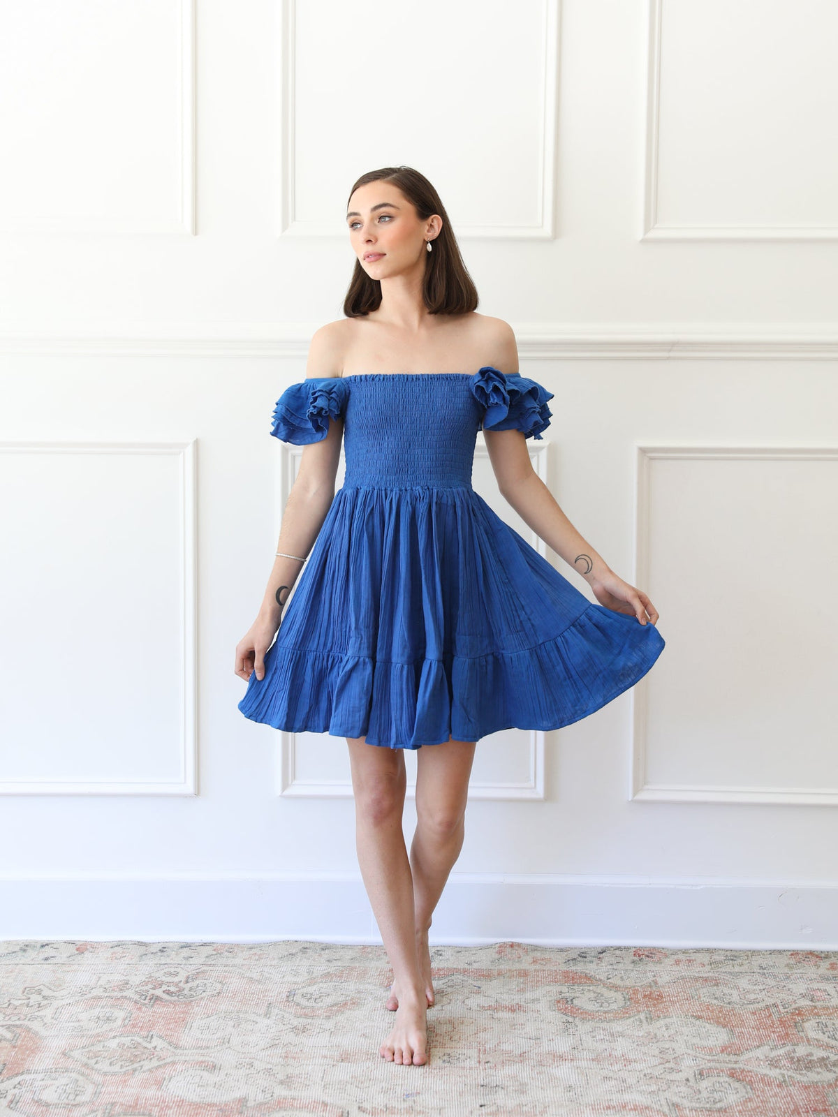 Dress in Azur Double Gauze