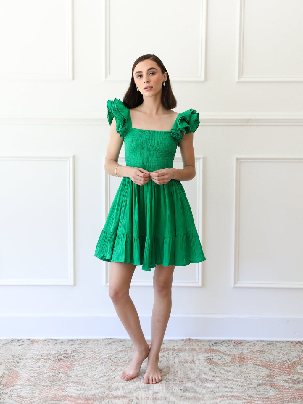 Dress in Kelly Double Gauze