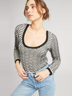 Pullover in Black & Ivory