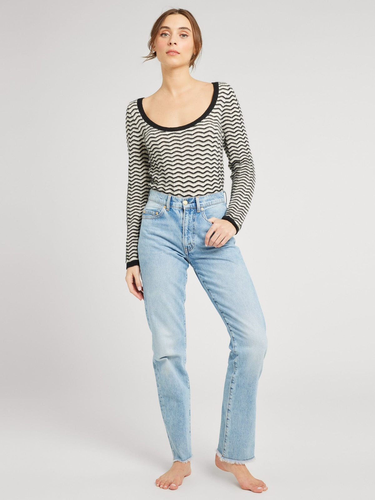 Pullover in Black & Ivory