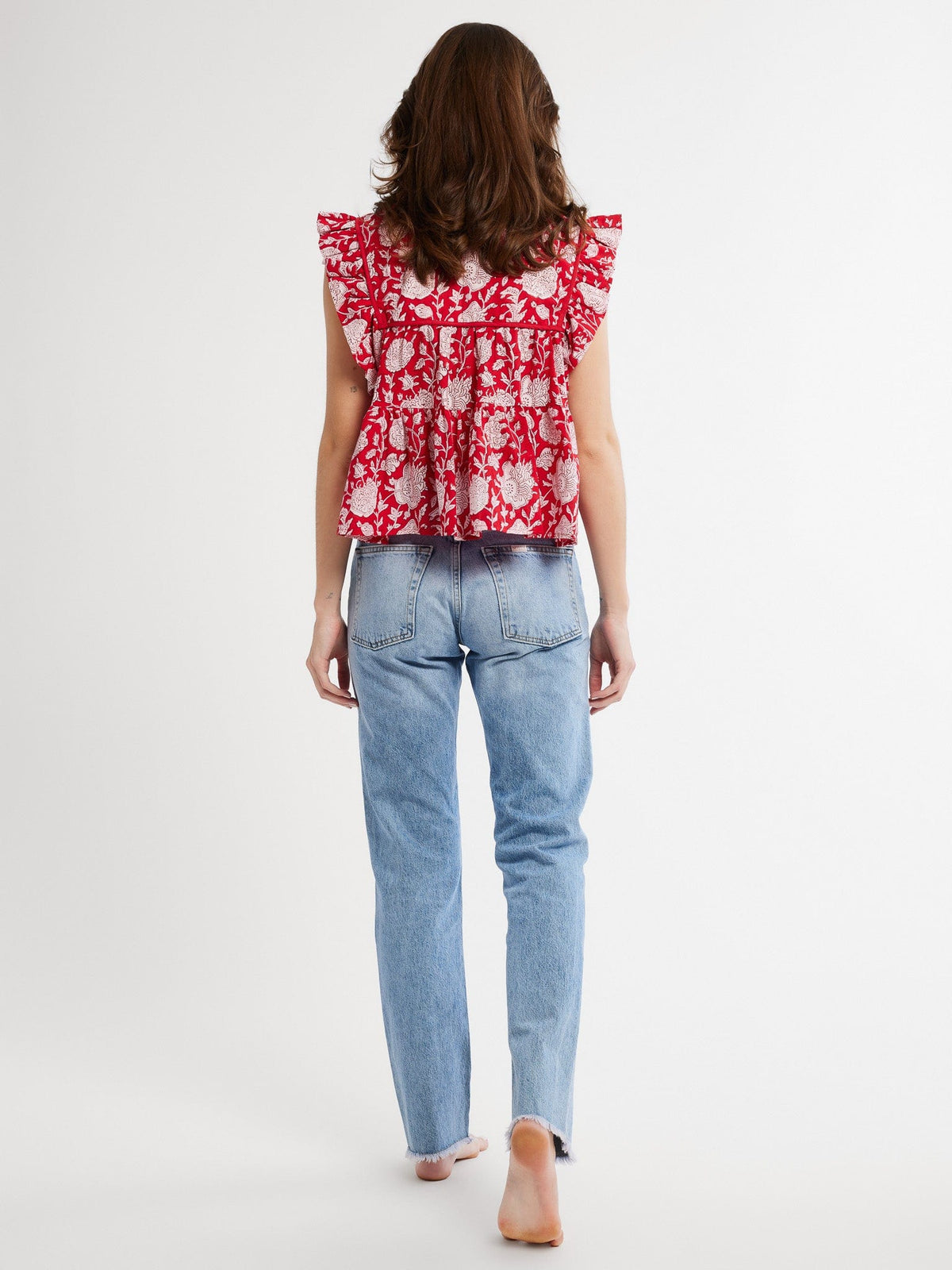 Top in Red Zinnia