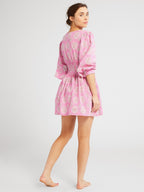 Claudia Dress in Pink Daisy