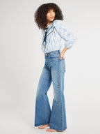 Colette Top in Blue Rose