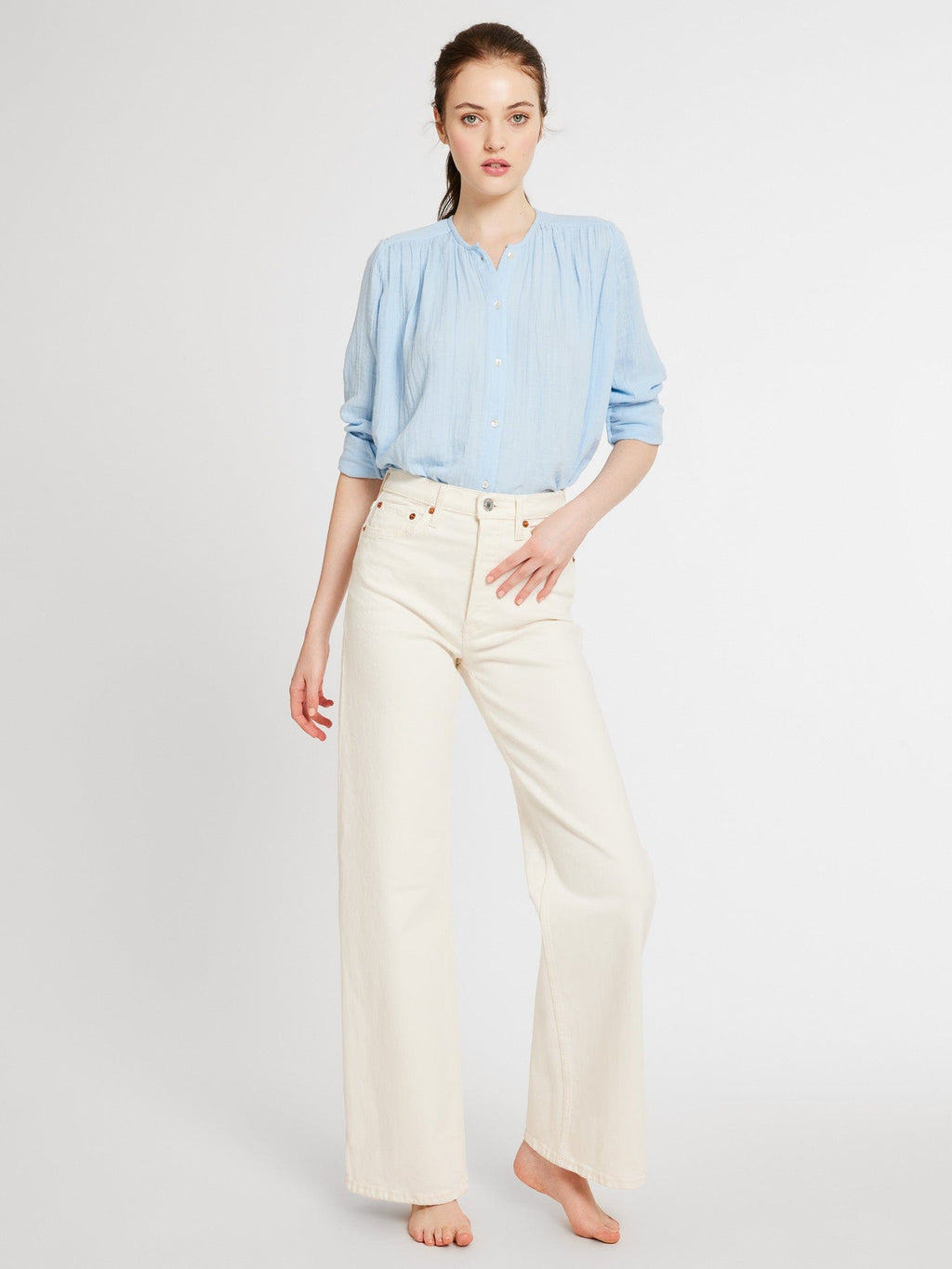 Florian Top in Riviera Double Gauze