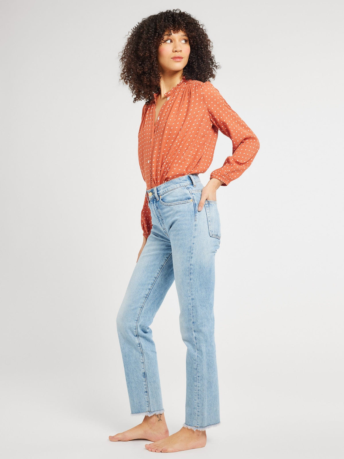 Francesca Top in Terracotta Dot