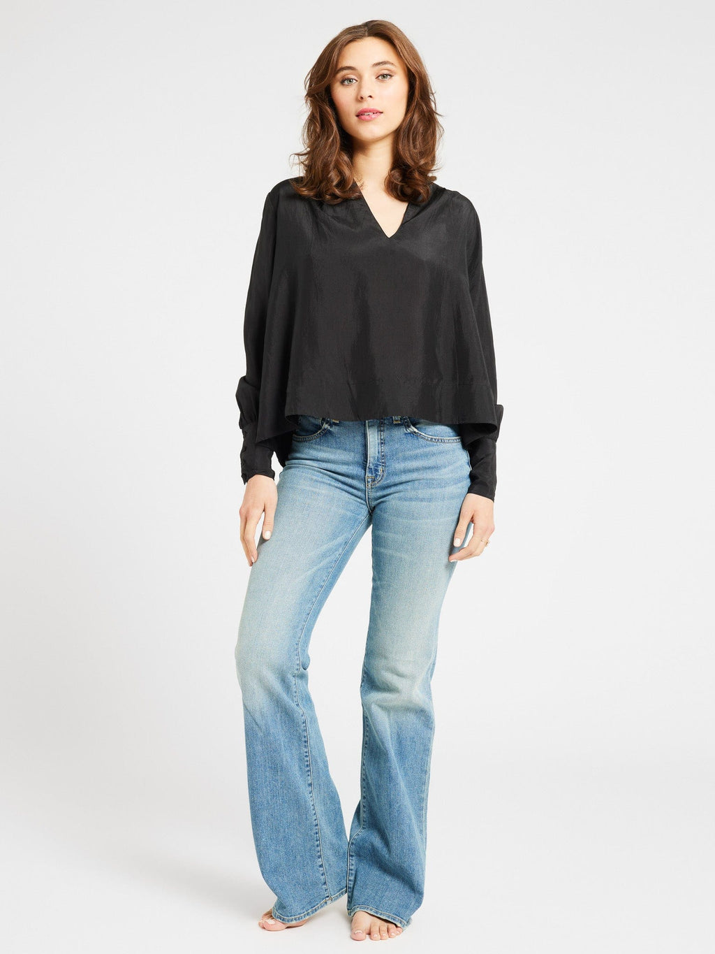 Freya Top in Black Silk