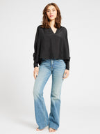 Freya Top in Black Silk