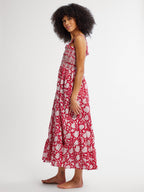 Garden Dress in Red Zinnia
