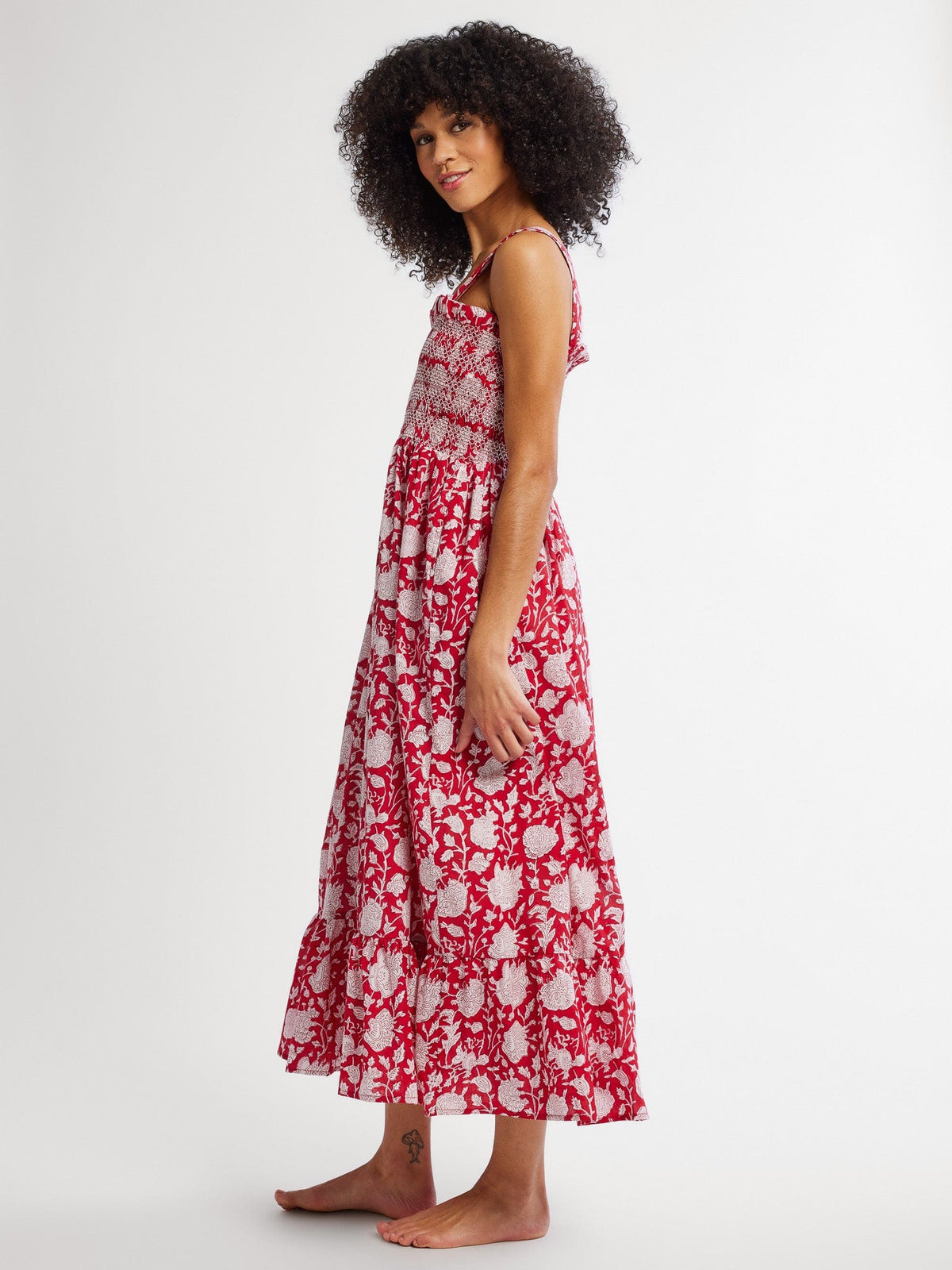 Garden Dress in Red Zinnia