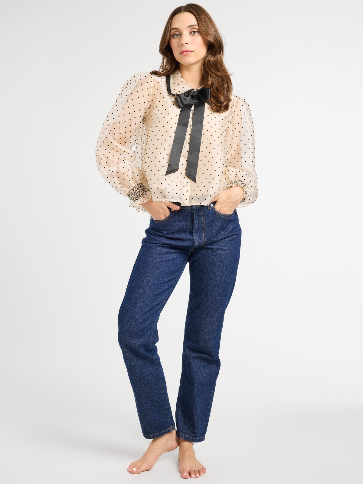 Greta Top in Organza Dot