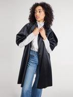 Josephine Coat in Black Satin