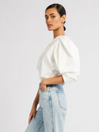 Lila Top in White