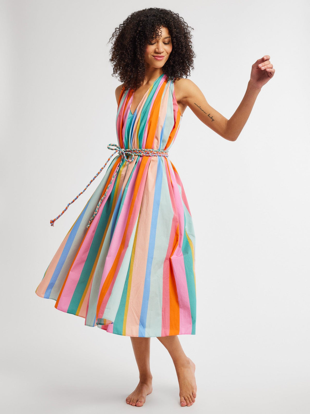 Marilyn Dress in Confetti Stripe