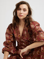 Nan Wrap Dress in Cinnabar