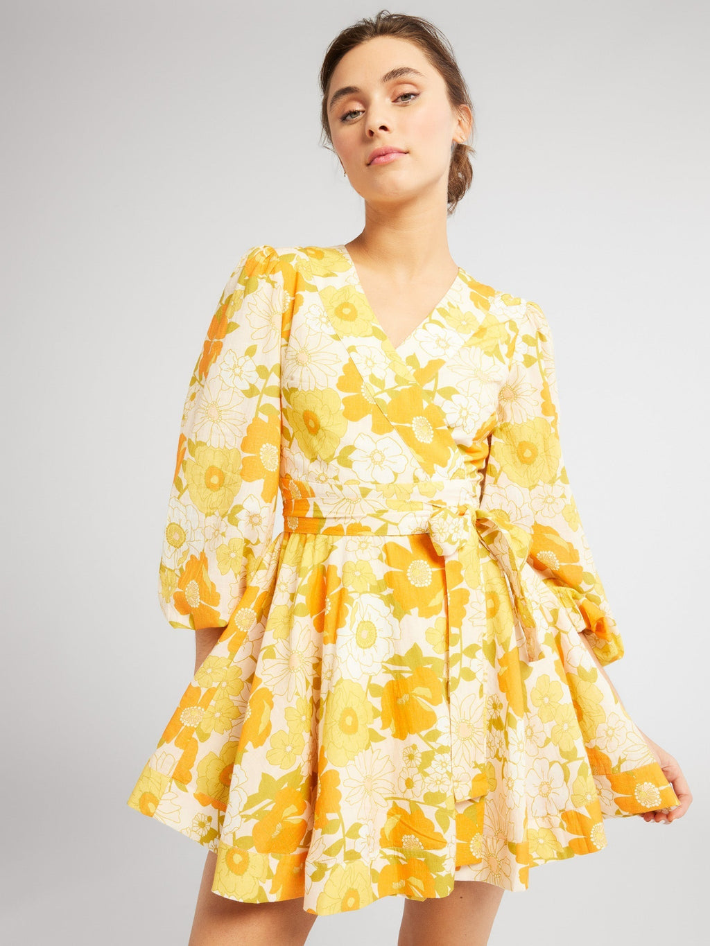 Nan Wrap Dress in Retro Floral