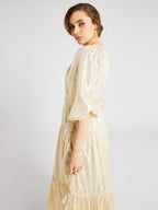 Natalia Dress in Gold Lamé
