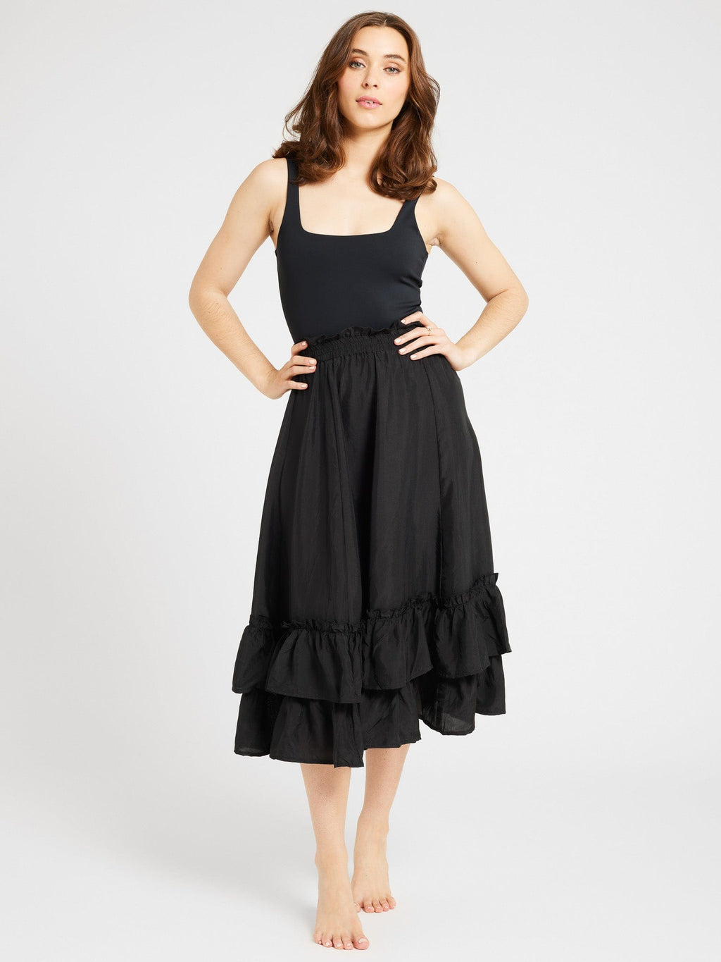 Skirt in Black Silk