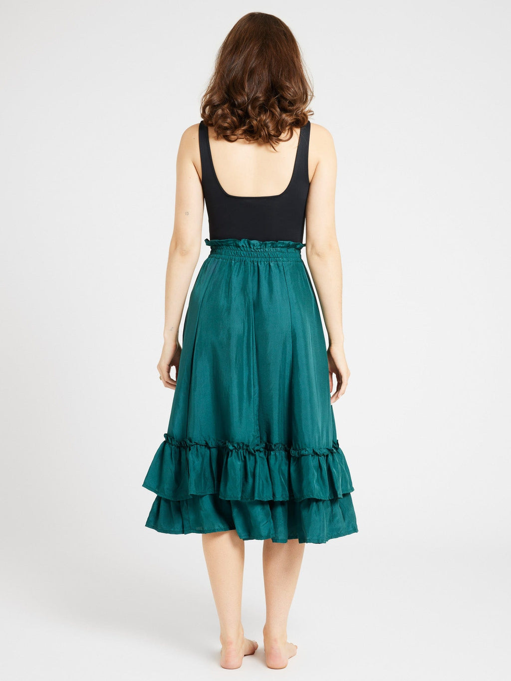Skirt in Emerald Silk