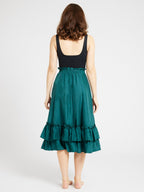 Skirt in Emerald Silk