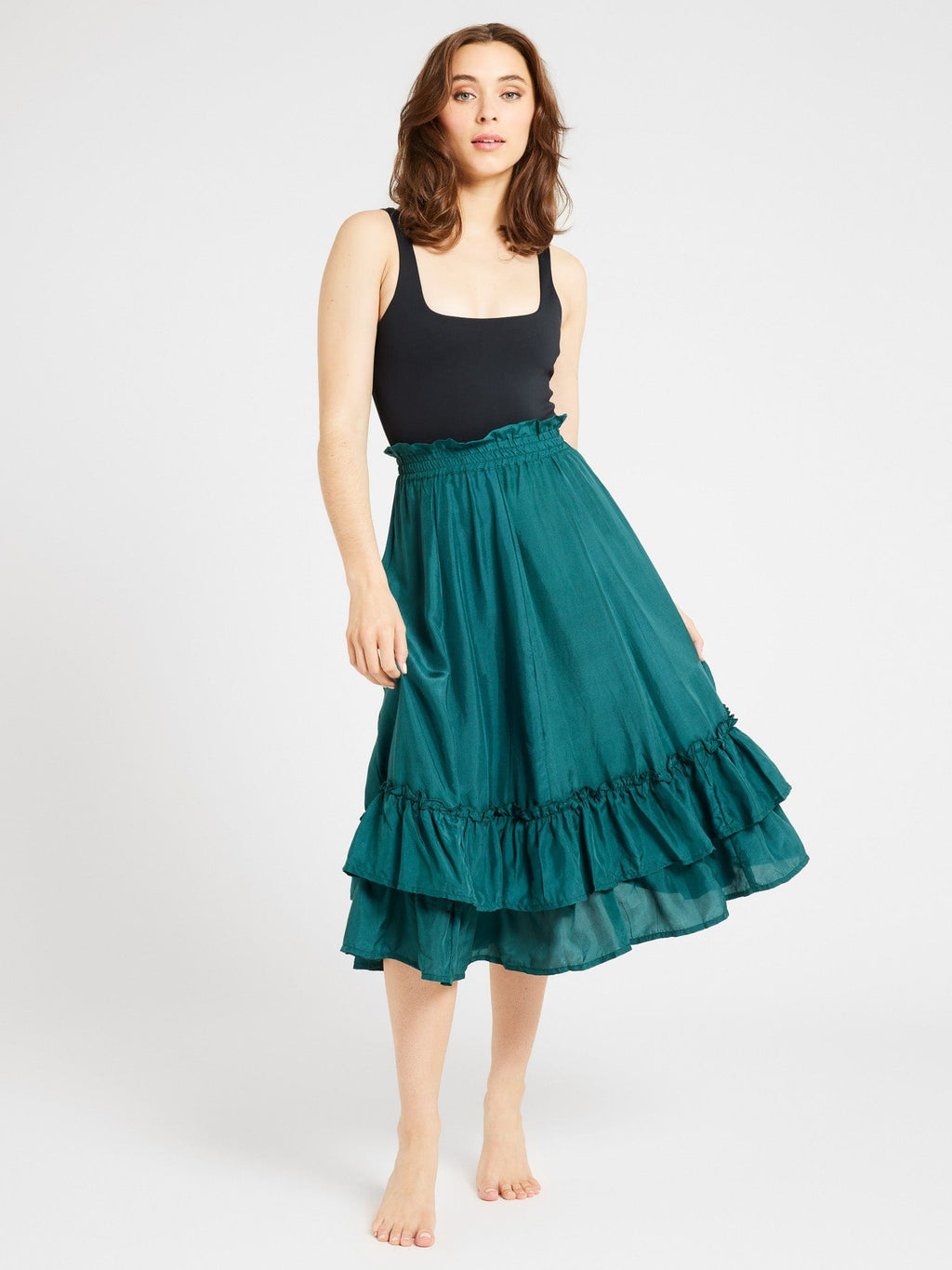 Skirt in Emerald Silk