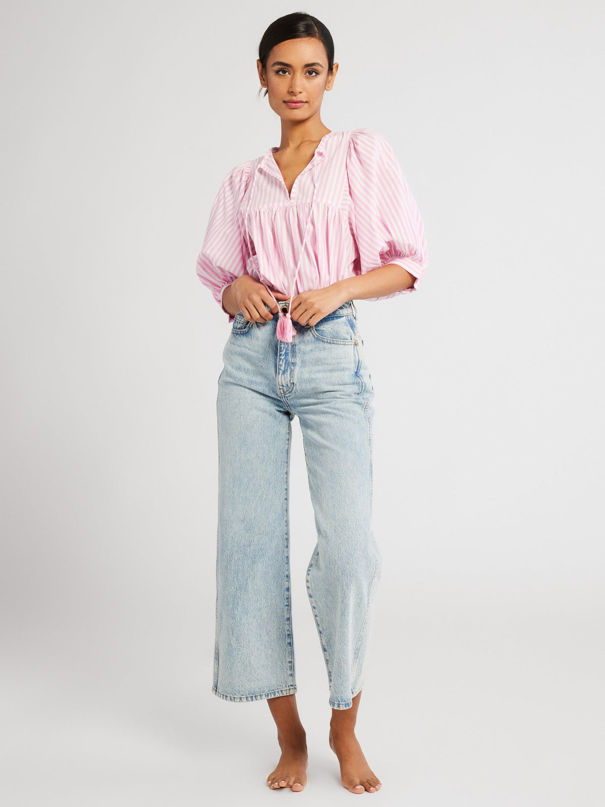Thalia Top in Bubblegum Stripe