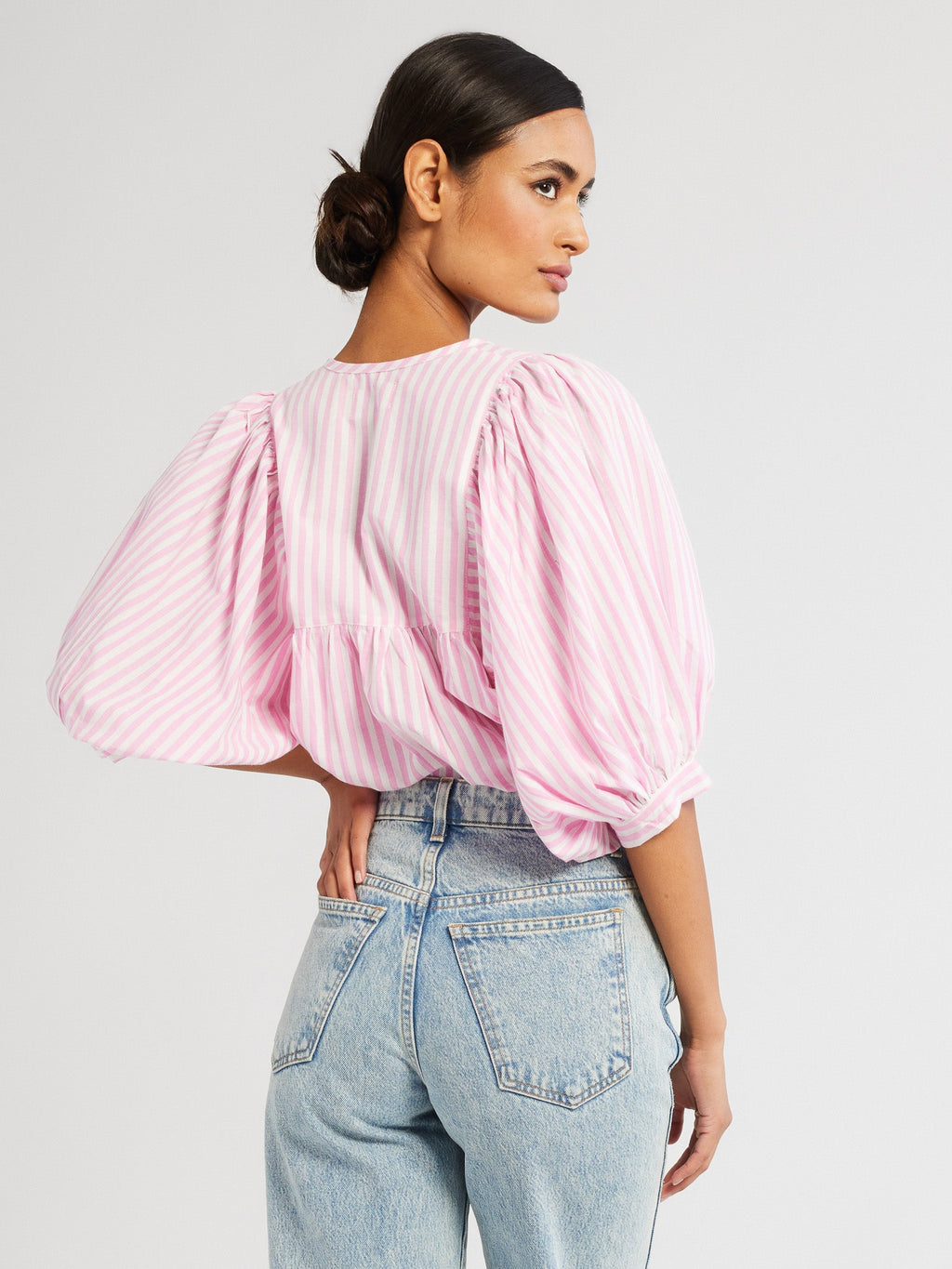Thalia Top in Bubblegum Stripe
