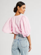 Thalia Top in Bubblegum Stripe
