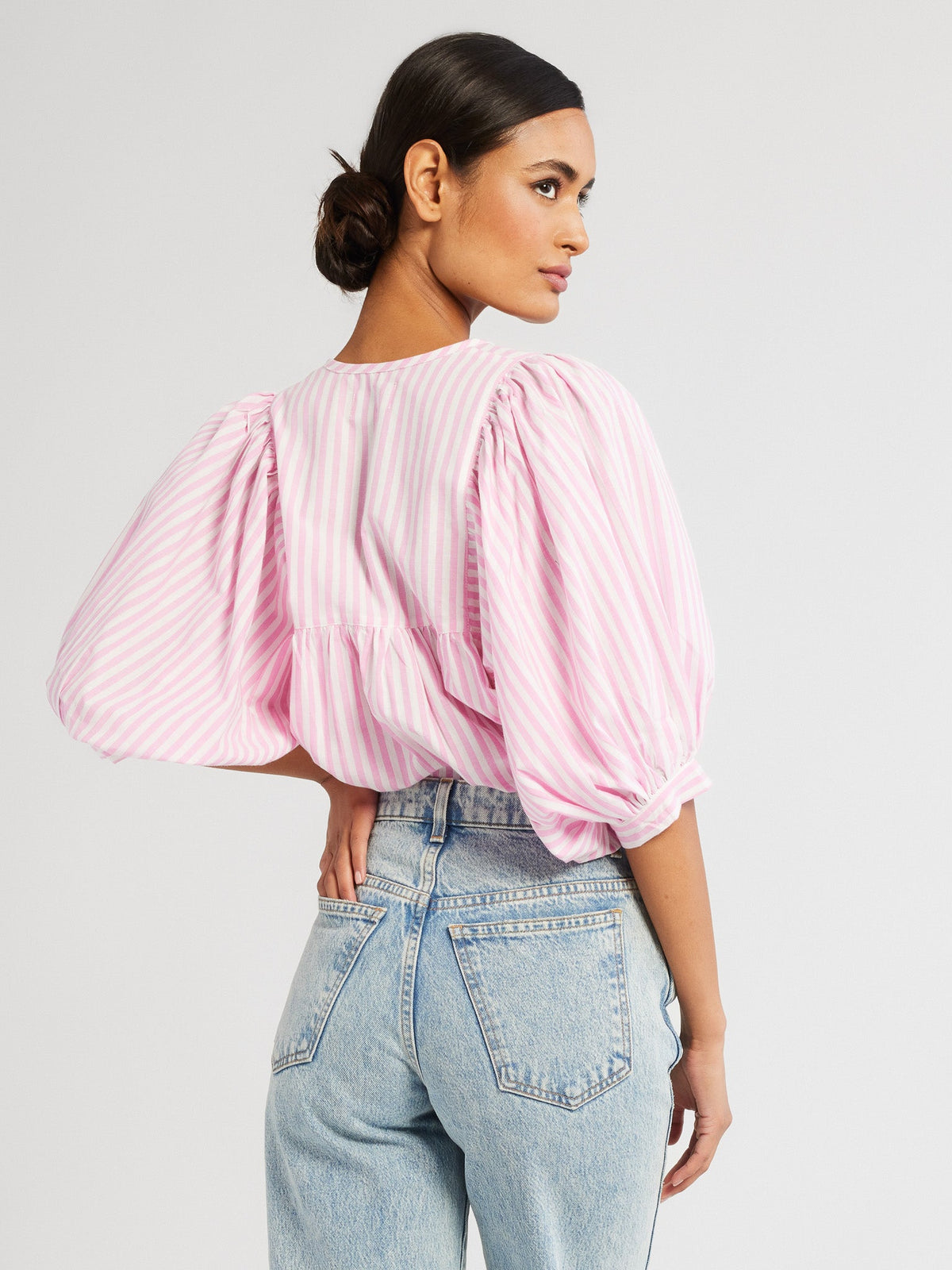 Thalia Top in Bubblegum Stripe