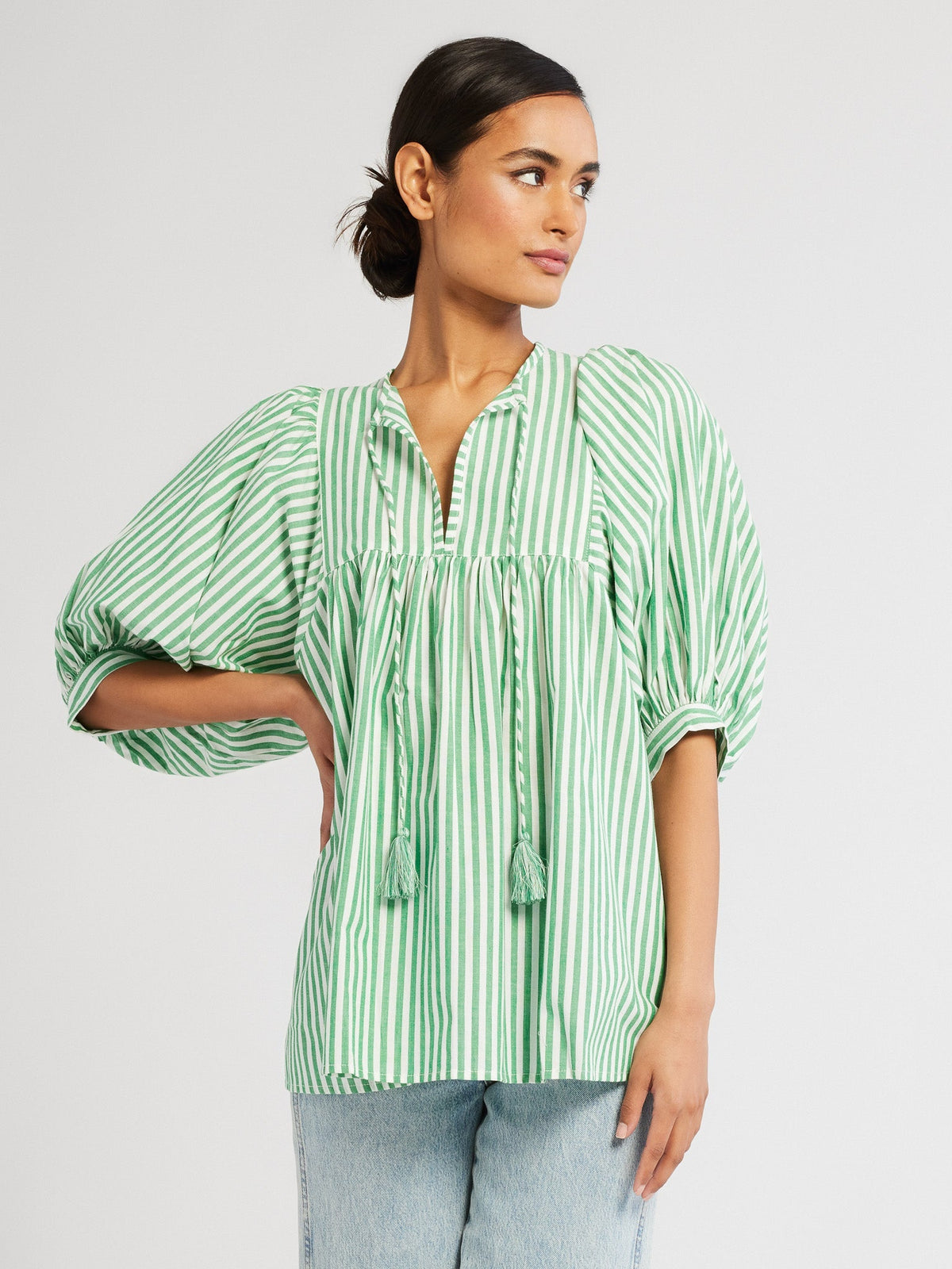 Thalia Top in Kelly Stripe