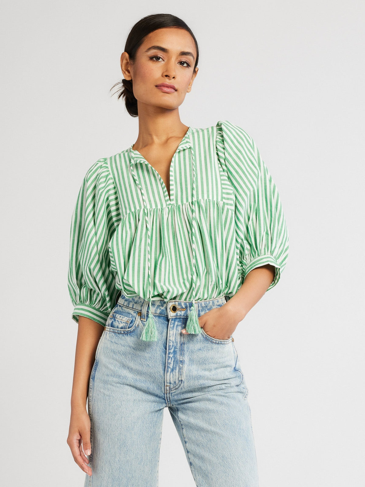 Thalia Top in Kelly Stripe
