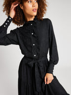 Valentina Dress in Black Jacquard