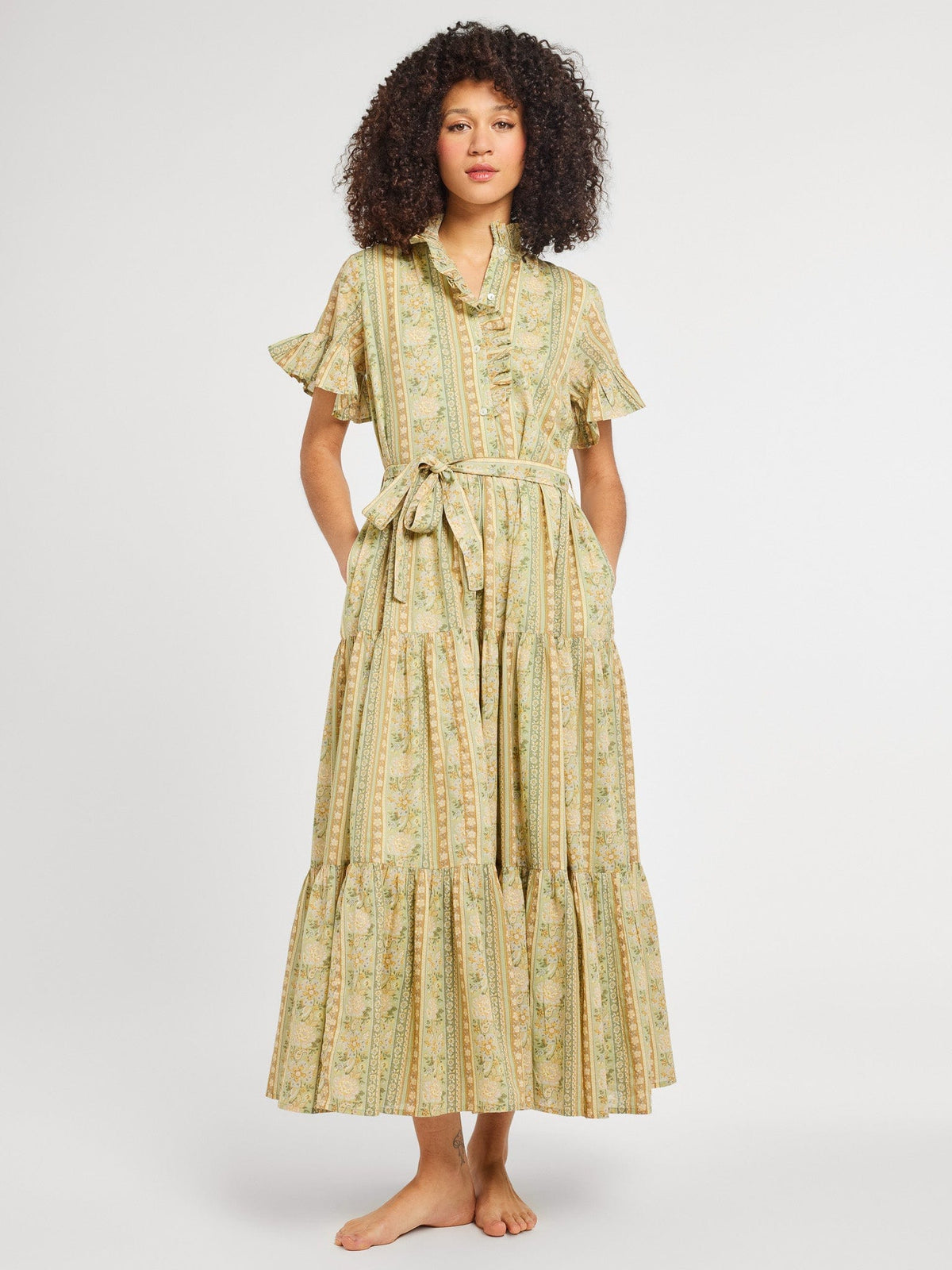 Victoria Dress in Cotswold Stripe